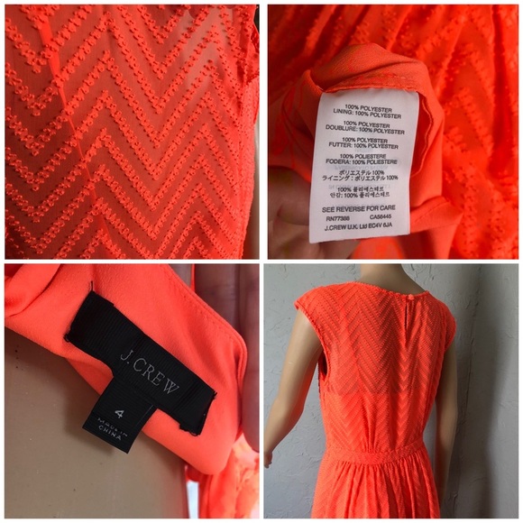 J. Crew Sleeveless Chiffon Dress in Zigzag - Neon - Picture 8 of 8